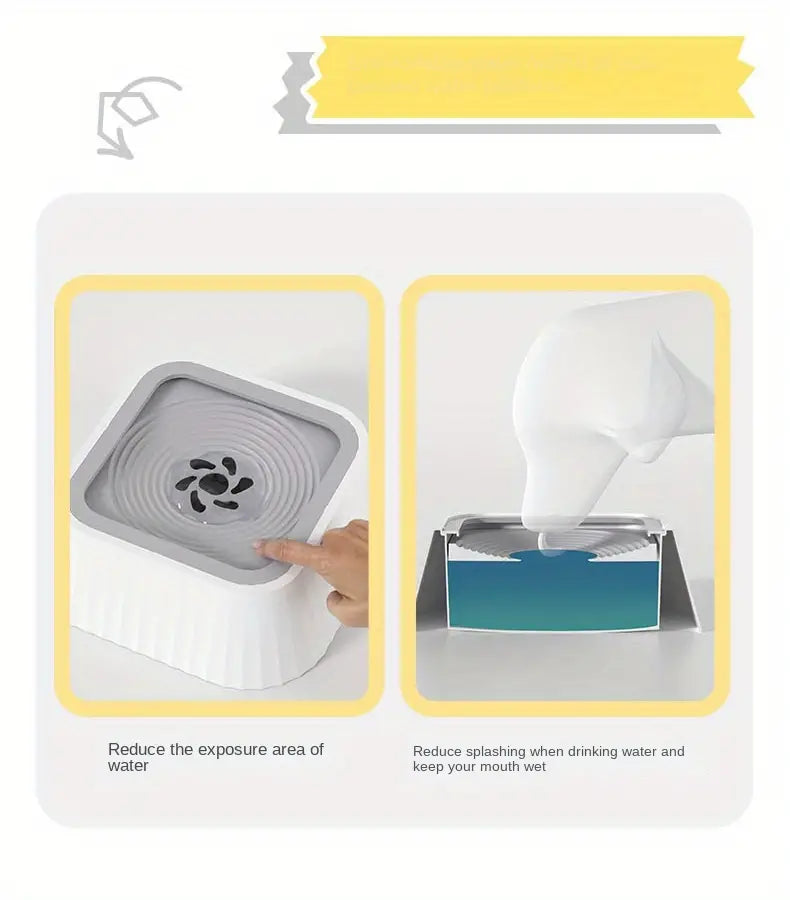 Non-Spill Pet Water Bowl for Cats and Dogs, Splash-Free Design