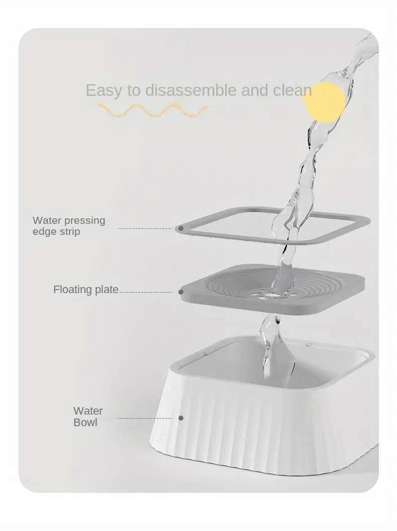 Non-Spill Pet Water Bowl for Cats and Dogs, Splash-Free Design