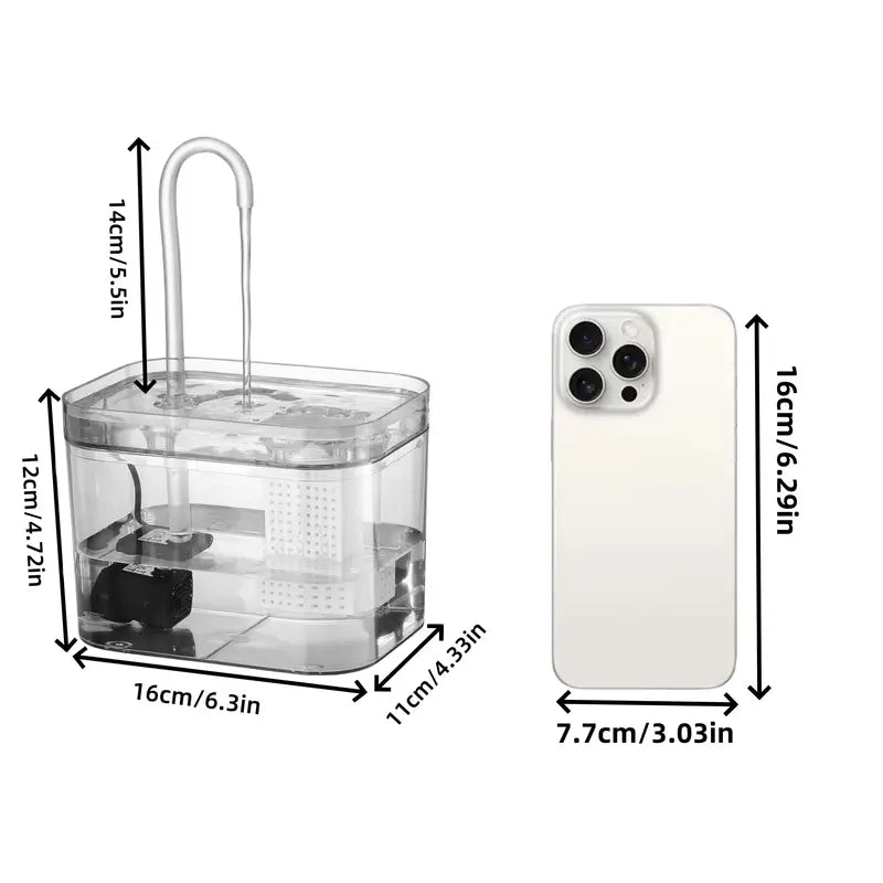 Pet Water Fountain-Black Transparent