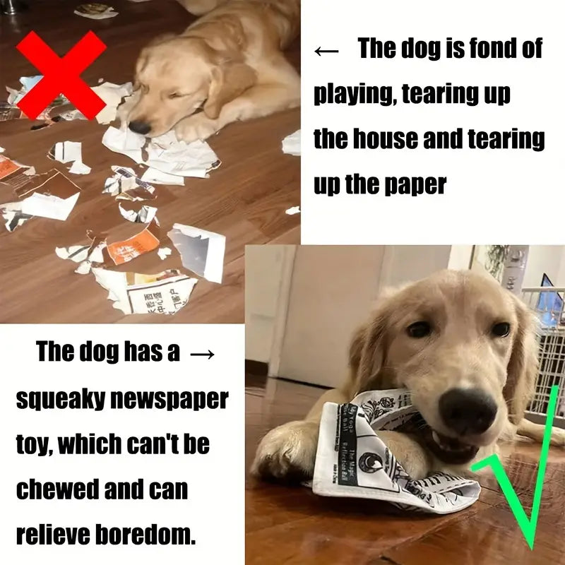 Crinkle Newspaper Toy For Dogs